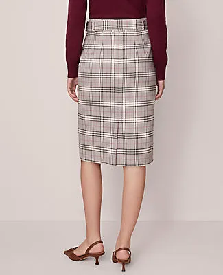 Ann Taylor Plaid Belted Midi Pencil Skirt sold by Ann Taylor product image thumbnail 3