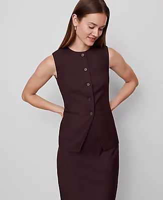 Ann Taylor The Petite Long Crew Neck Vest sold by Ann Taylor