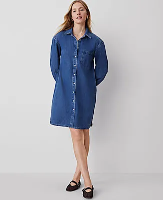 Ann Taylor Petite Denim Shirtdress sold by Ann Taylor product image thumbnail 2