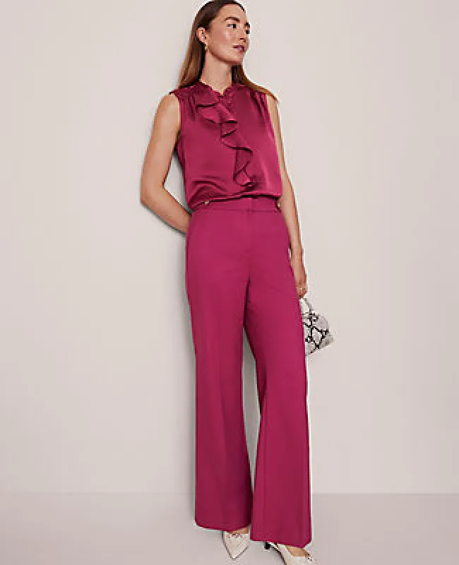 Ann Taylor The Petite Tailored Wide-Leg Trouser sold by Ann Taylor