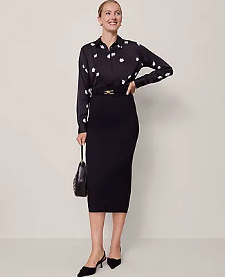 Ann Taylor Belted Pencil Skirt in Ponte sold by Ann Taylor product image thumbnail 5