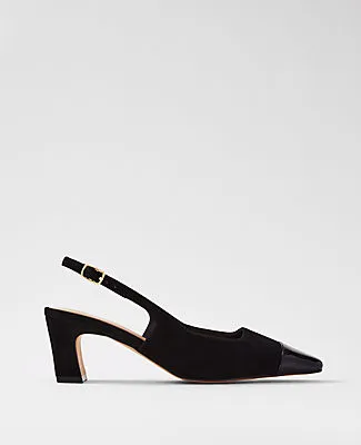 Ann Taylor Cap Toe Suede Slingback Pumps sold by Ann Taylor