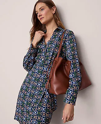Ann Taylor Chain Link Collared Wrap Shirtdress sold by Ann Taylor