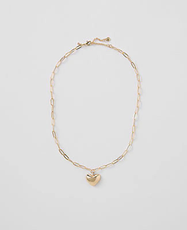 Ann Taylor Metal Heart Pendant Necklace sold by Ann Taylor