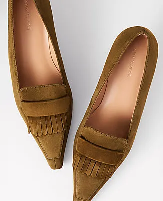 Ann Taylor Suede Tapered Heel Kiltie Pump sold by Ann Taylor product image thumbnail 2