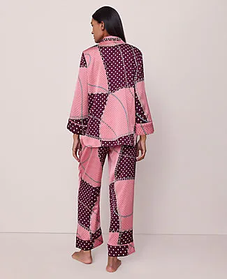 Ann Taylor Chain Link Print Silk Pajama Set sold by Ann Taylor product image thumbnail 2