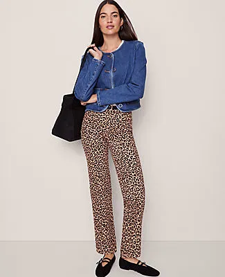 Ann Taylor Petite Weekend Collection High Rise Corduroy Pant in Animal Print sold by Ann Taylor product image thumbnail 2