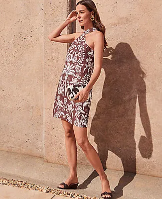 Ann Taylor Petite Palm Cotton Linen Halter Dress sold by Ann Taylor