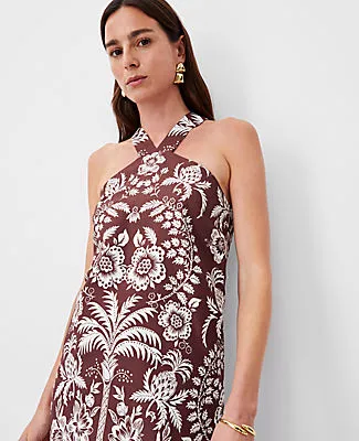 Ann Taylor Petite Palm Cotton Linen Halter Dress sold by Ann Taylor product image thumbnail 4