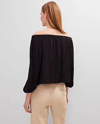 Ann Taylor Petite Gathered Off The Shoulder Top sold by Ann Taylor product image thumbnail 2