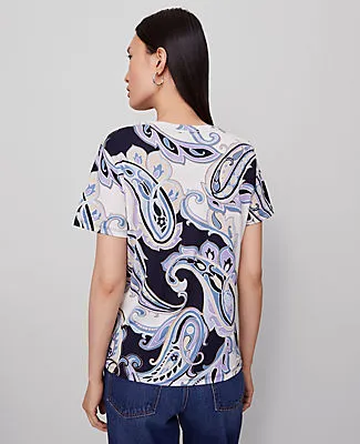 Ann Taylor Petite Paisley Crew Neck Tee sold by Ann Taylor product image thumbnail 2
