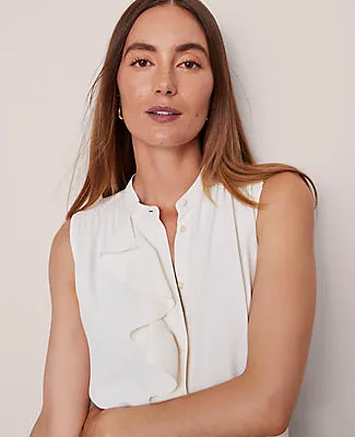 Ann Taylor Petite Ruffle Sleeveless Blouse sold by Ann Taylor product image thumbnail 3