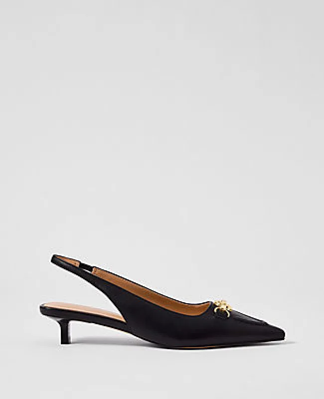 Ann Taylor Horsebit Leather Slingback Pump sold by Ann Taylor