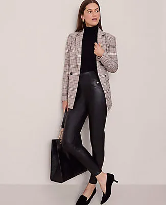 Ann Taylor The Seamed Button Legging in Faux Leather sold by Ann Taylor