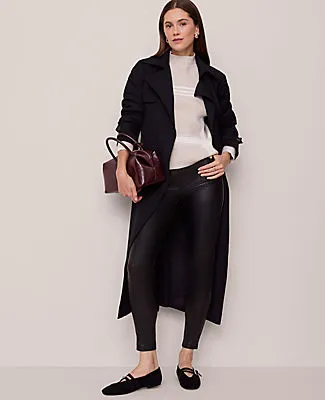 Ann Taylor The Petite Seamed Button Legging in Faux Leather sold by Ann Taylor product image thumbnail 4