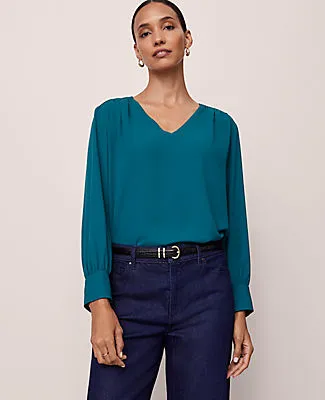 Ann Taylor V-Neck Popover Top sold by Ann Taylor