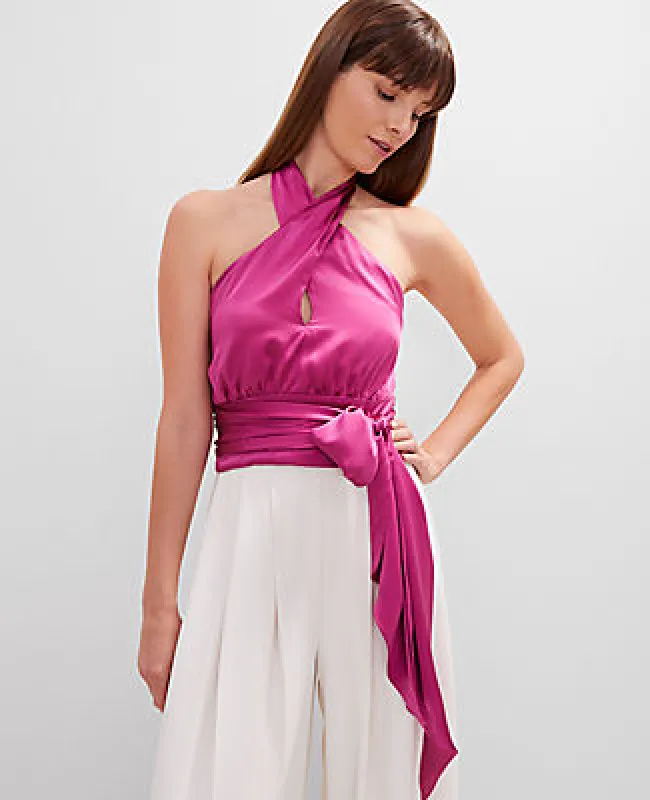 Ann Taylor Studio Collection Twist Halter Tie Top sold by Ann Taylor