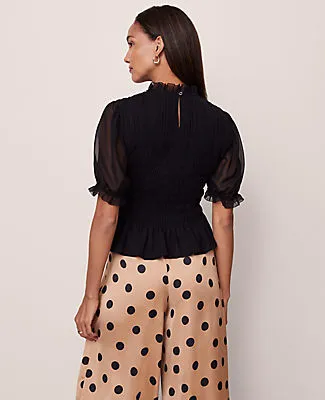 Ann Taylor Smocked Ruffled Top sold by Ann Taylor product image thumbnail 2
