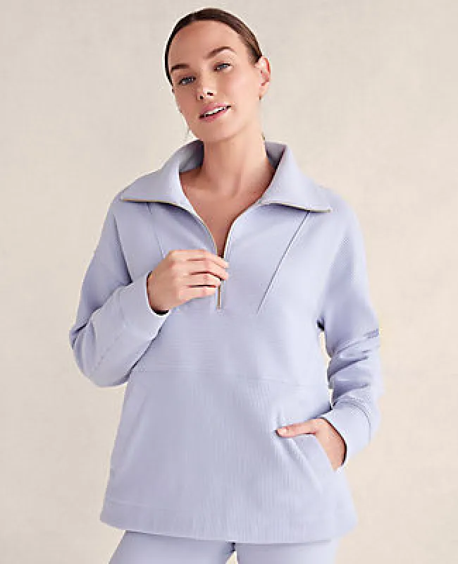 Ann Taylor Haven Well Within Balance Organic Cotton Ottoman Half-Zip sold by Ann Taylor