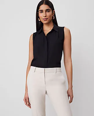Ann Taylor Shirred Yoke Sleeveless Shirt sold by Ann Taylor