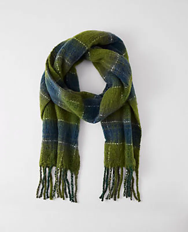 Ann Taylor Brushed Plaid Fringe Scarf sold by Ann Taylor
