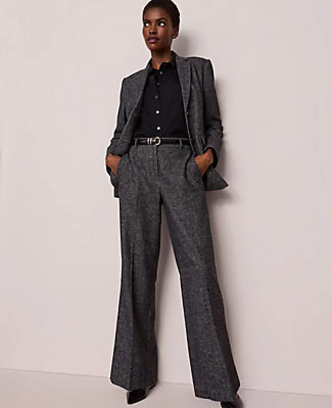 Ann Taylor The Wide Leg Pant in Herringbone sold by Ann Taylor