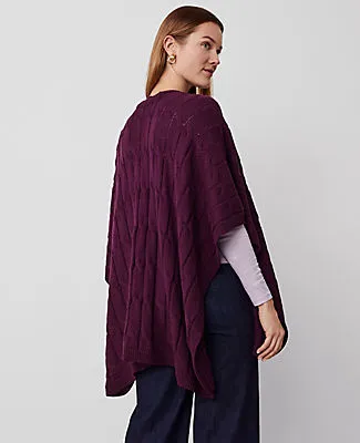 Ann Taylor Cable Stitch Open Front Poncho sold by Ann Taylor product image thumbnail 2