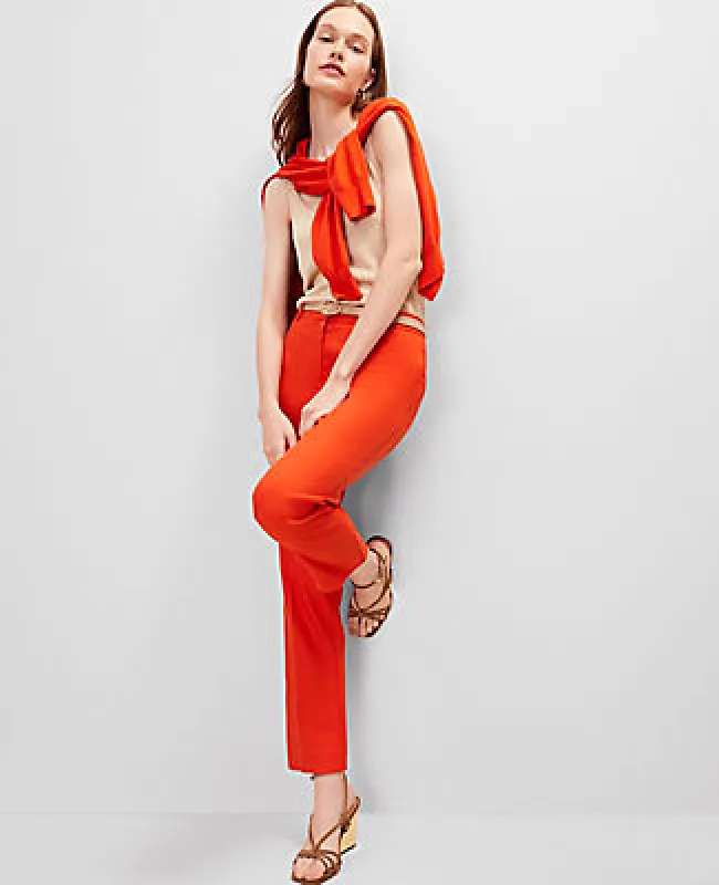 Ann Taylor The Petite Eva Ankle Pant in Linen Blend sold by Ann Taylor