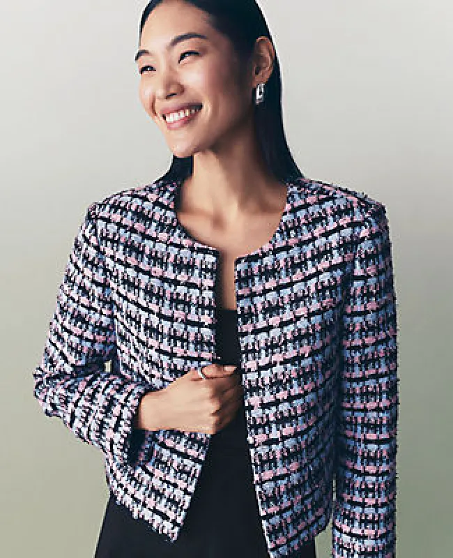 Ann Taylor Striped Tweed Cropped Jacket sold by Ann Taylor