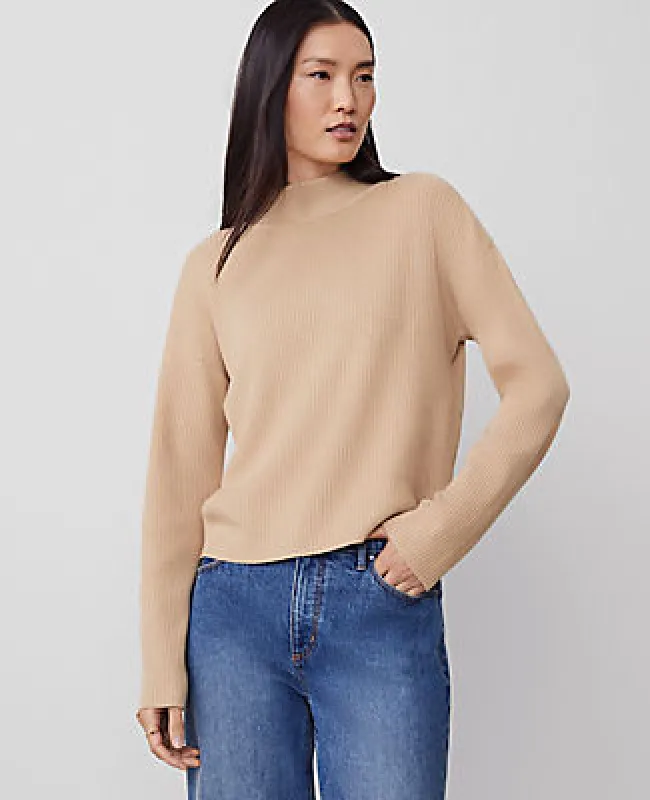 Ann Taylor Ribbed Mock Neck Sweater sold by Ann Taylor