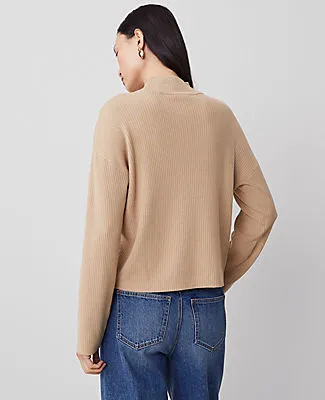 Ann Taylor Ribbed Mock Neck Sweater sold by Ann Taylor product image thumbnail 2