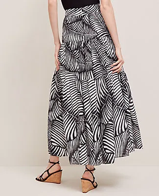 Ann Taylor Tiered Full Skirt in Palm Print sold by Ann Taylor product image thumbnail 4