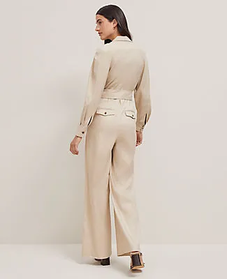 Ann Taylor Linen Blend Wide-Leg Jumpsuit sold by Ann Taylor product image thumbnail 2
