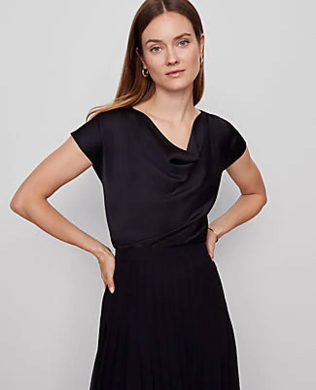 Ann Taylor Satin Cowl Neck Top sold by Ann Taylor
