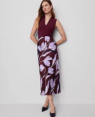 Ann Taylor Petite Floral Satin Bias Slip Skirt sold by Ann Taylor product image thumbnail 2
