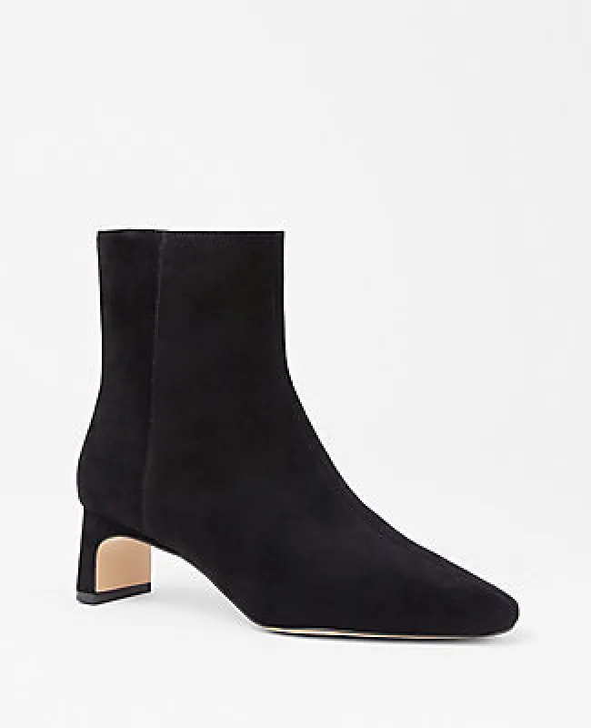 Ann Taylor Blade Heel Suede Booties sold by Ann Taylor