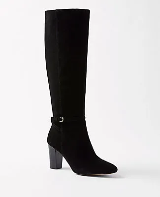 Ann Taylor High Heel Suede Buckle Boots sold by Ann Taylor