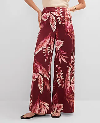Ann Taylor Studio Collection Dramatic Wide-Leg Silk Pant in Tropical Print sold by Ann Taylor product image thumbnail 2