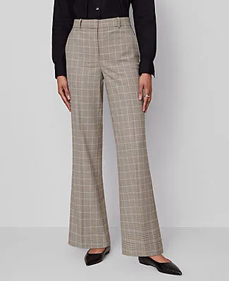Ann Taylor The Flare Trouser Pant in Plaid — Curvy Fit sold by Ann Taylor