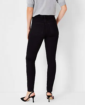 Ann Taylor Petite Mid Rise Skinny Jeans in Jet Black Wash - Curvy Fit sold by Ann Taylor product image thumbnail 2
