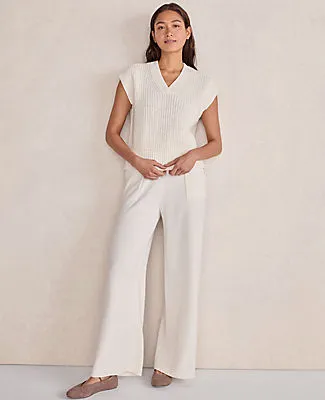 Ann Taylor Haven Well Within Organic Cotton Linen Shaker Stitch V-Neck Sweater sold by Ann Taylor product image thumbnail 3