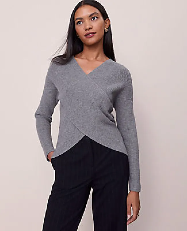 Ann Taylor Ribbed Wrap Sweater sold by Ann Taylor
