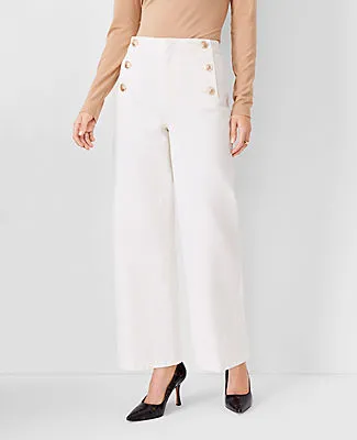 Ann Taylor Petite Mariner High Rise Wide-Leg Crop Jeans in Ivory sold by Ann Taylor product image thumbnail 2