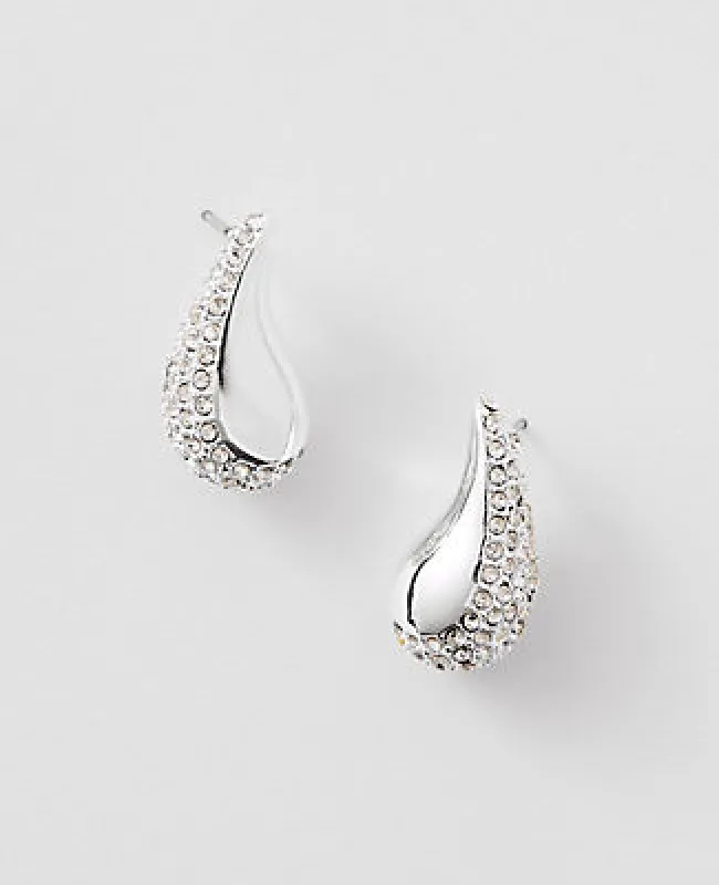 Ann Taylor Pave Teardrop Stud Earrings sold by Ann Taylor