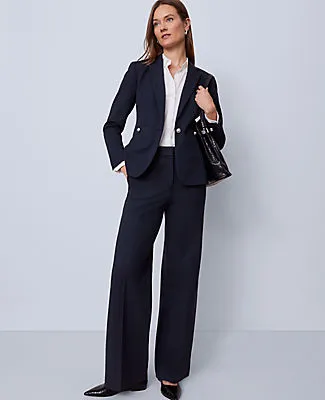 Ann Taylor The Petite Wide-Leg Pant in Ponte sold by Ann Taylor