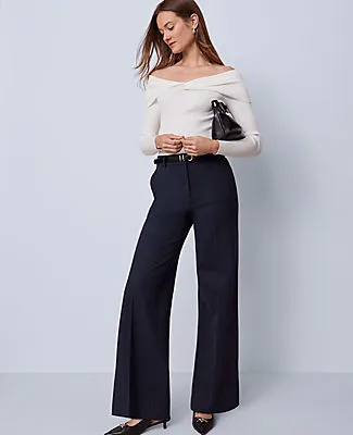 Ann Taylor The Petite Wide-Leg Pant in Ponte sold by Ann Taylor product image thumbnail 4