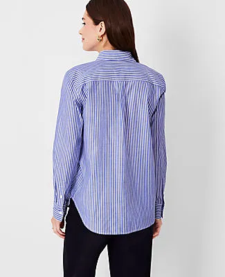 Ann Taylor Petite Striped Relaxed Perfect Shirt sold by Ann Taylor product image thumbnail 3