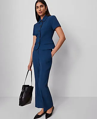 Ann Taylor The Tall Flare Ankle Pant in Fluid Crepe sold by Ann Taylor