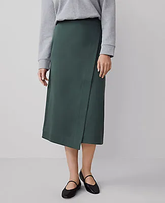 Ann Taylor Petite Weekend Collection Effortless Midi Wrap Skirt sold by Ann Taylor product image thumbnail 2