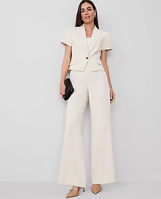 Ann Taylor The Side-Zip Wide-Leg Pant in Fluid Crepe sold by Ann Taylor